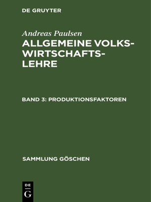 cover image of Produktionsfaktoren